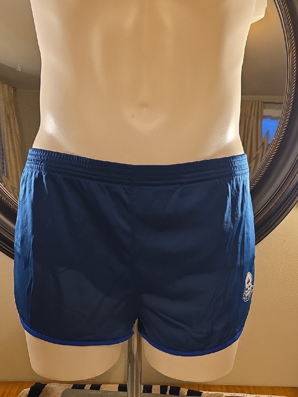 Silkies ZEROFOXTROT.COMNavy Blue Men's Athletic Shorts with Contrast Trim